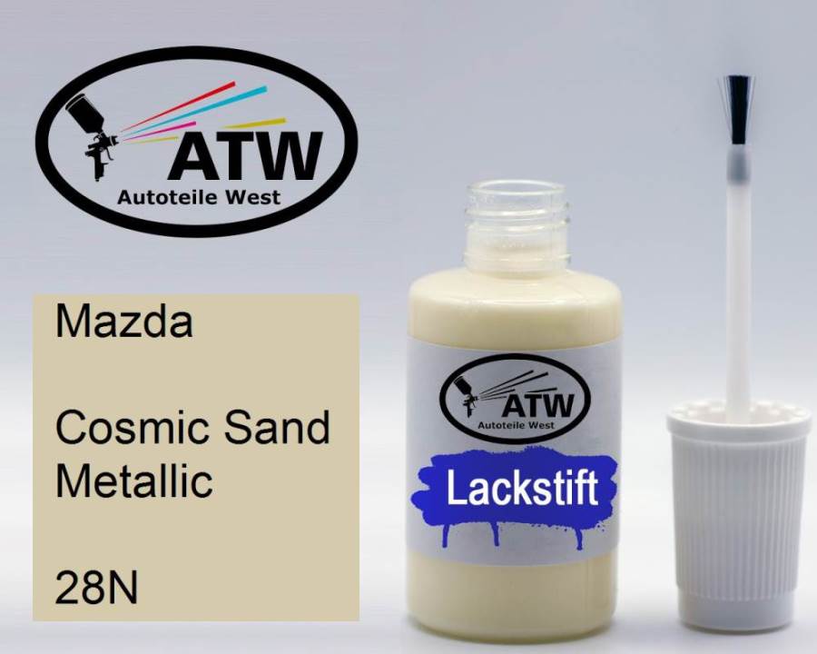 Mazda, Cosmic Sand Metallic, 28N: 20ml Lackstift, von ATW Autoteile West.